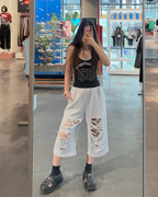 ADIDAS ORIGINALS KNIT JORTS 灰色 七分褒 寬鬆 破褒 破壞風 LC6461