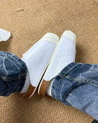Adidas Original Adimule 白色 貝殼頭 皮革 勃肯鞋 拖鞋 懶人鞋 包頭鞋 LC0412