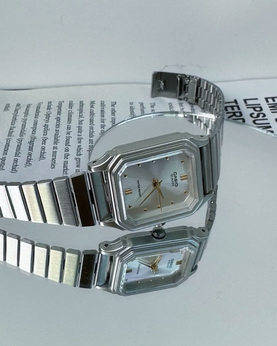 CASIO 卡西歐 VINTAGE系列 不锈鋼小方塊 銀色 復古 石英機芯 女錶