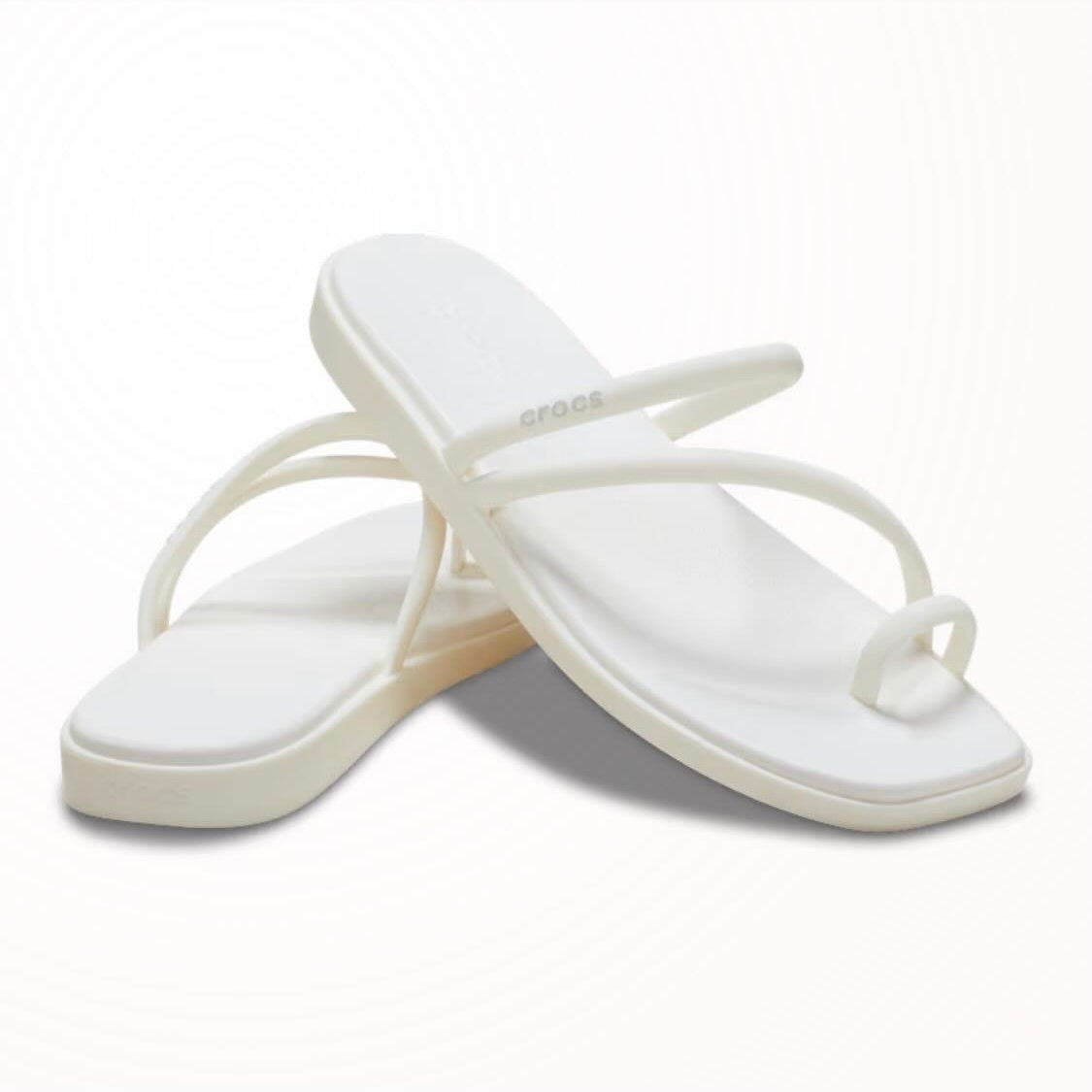 CROCS MIAMI TOE LOOP SANDAL 邑阿密拖鞋 指環 防水 涼鞋 女鞋 黑色 米白色