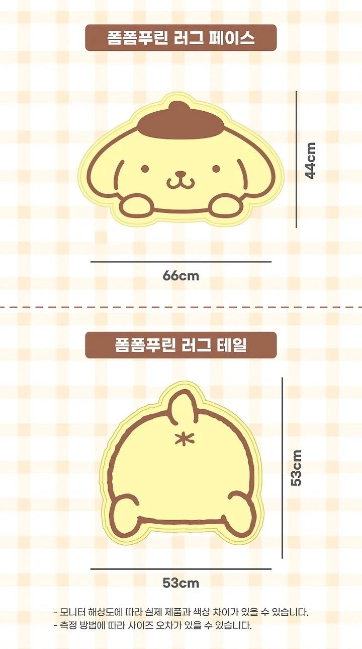 韓國正版授權 SANRIO 布丁狗 毛絨地毯 防滑 三麗鷗 大頭款 屁屁款