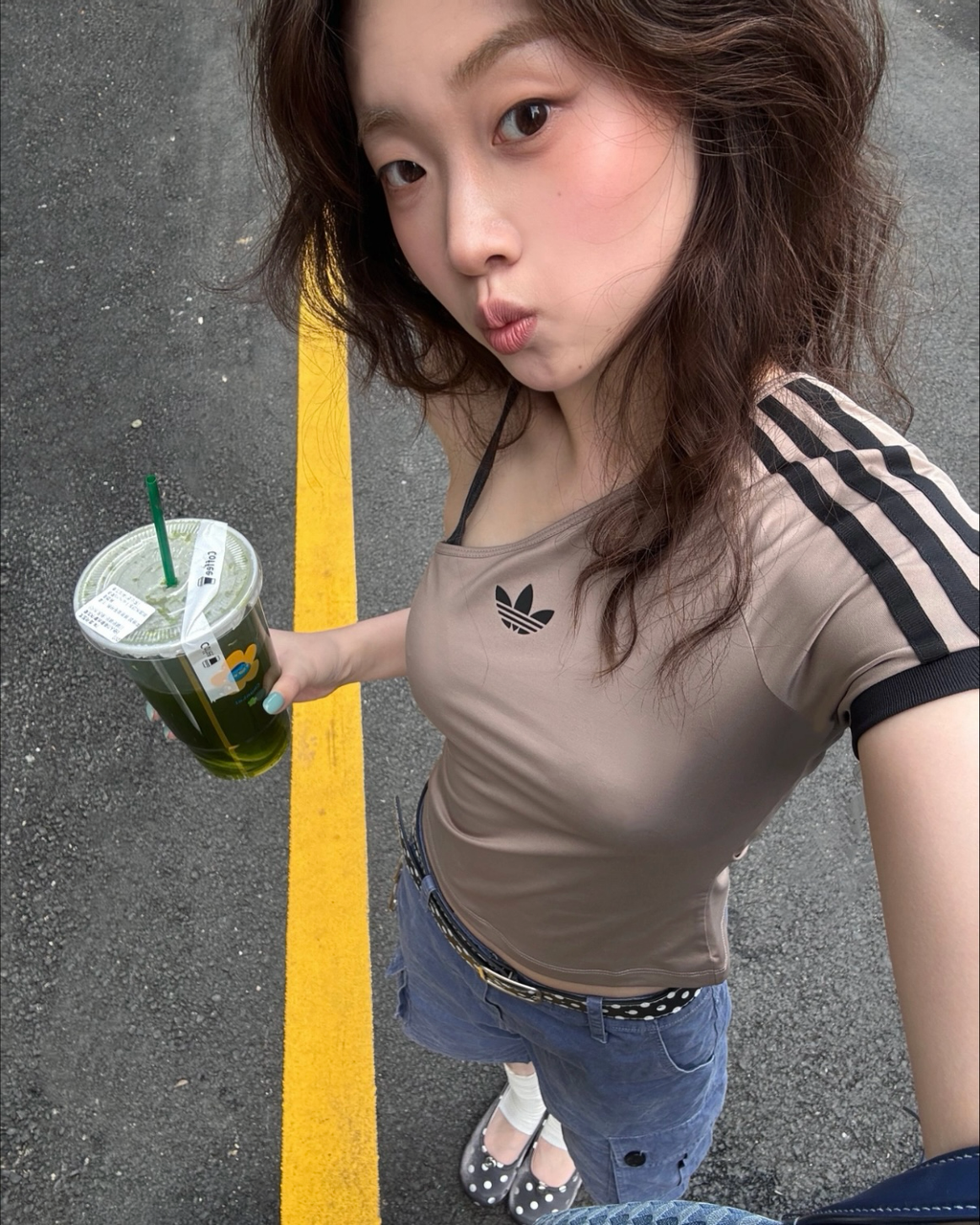 ADIDAS ADILENIUM 5.0 斜肩削肩合身不對稱短袖上衣黑色KY5180粉棕KY518
