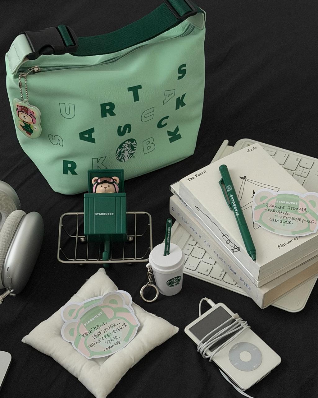 STARBUCKS 星巴克 專星熊打工樂系列 保溫袋 掛勾 吊飾 文具包
