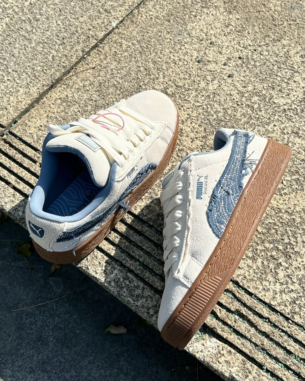 PUMA SUEDE XL 米白 牛仔 鬚邊 焦糖底 板鞋 休閒鞋 女鞋 403228-01