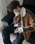 Adidas 華夫格外套 金珉圭/邊伯賢同款 泰奶棕
