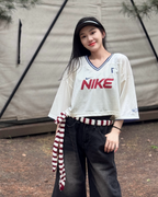 NIKE SPORTSWEAR 1972 透氣網布 V領 撞色 拼接 寬鬆 短袖 上衣