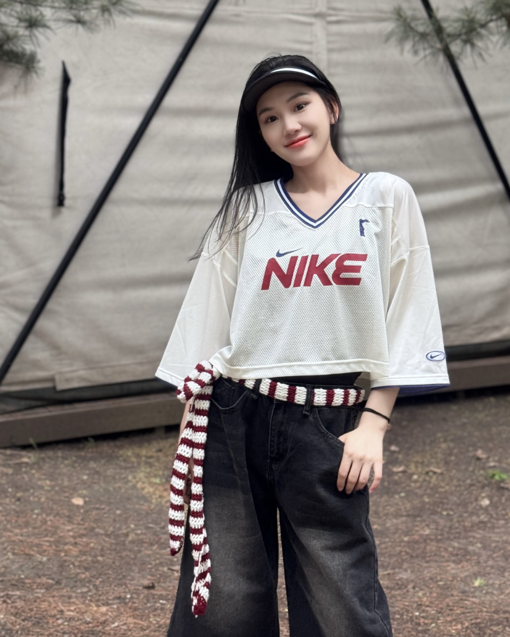NIKE SPORTSWEAR 1972 透氣網布 V領 撞色 拼接 寬鬆 短袖 上衣