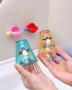 正版授權PINGU 企鵝家族 UFO造型 磁吸 漱口杯組