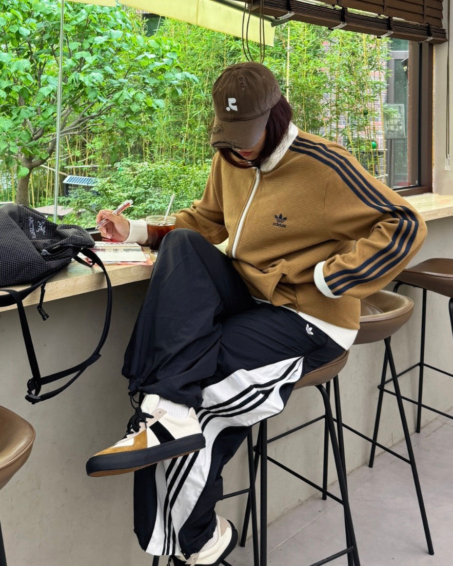 Adidas 華夫格外套 金珉圭/邊伯賢同款 泰奶棕