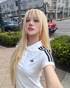 ADIDAS ORIGINALS 白色 POLO衫 三線 修身 短TEE 短袖 上衣 KD3697
