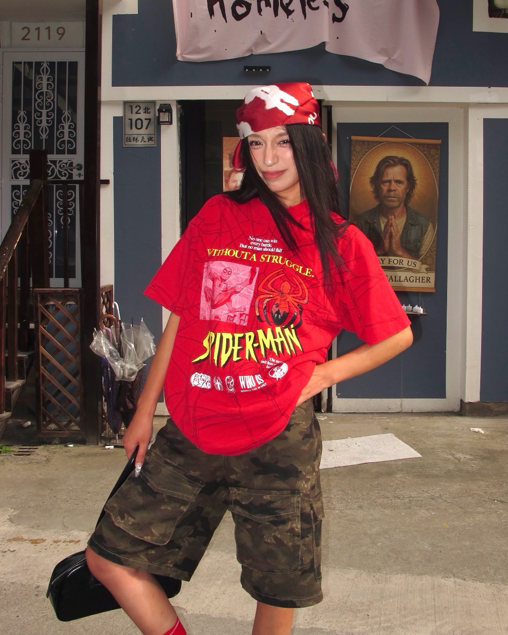 UNDEFEATED x 蜘蛛人 復古漫畫 聯名款 落肩 圓領 短袖 短Tee 上衣 黑色 紅色