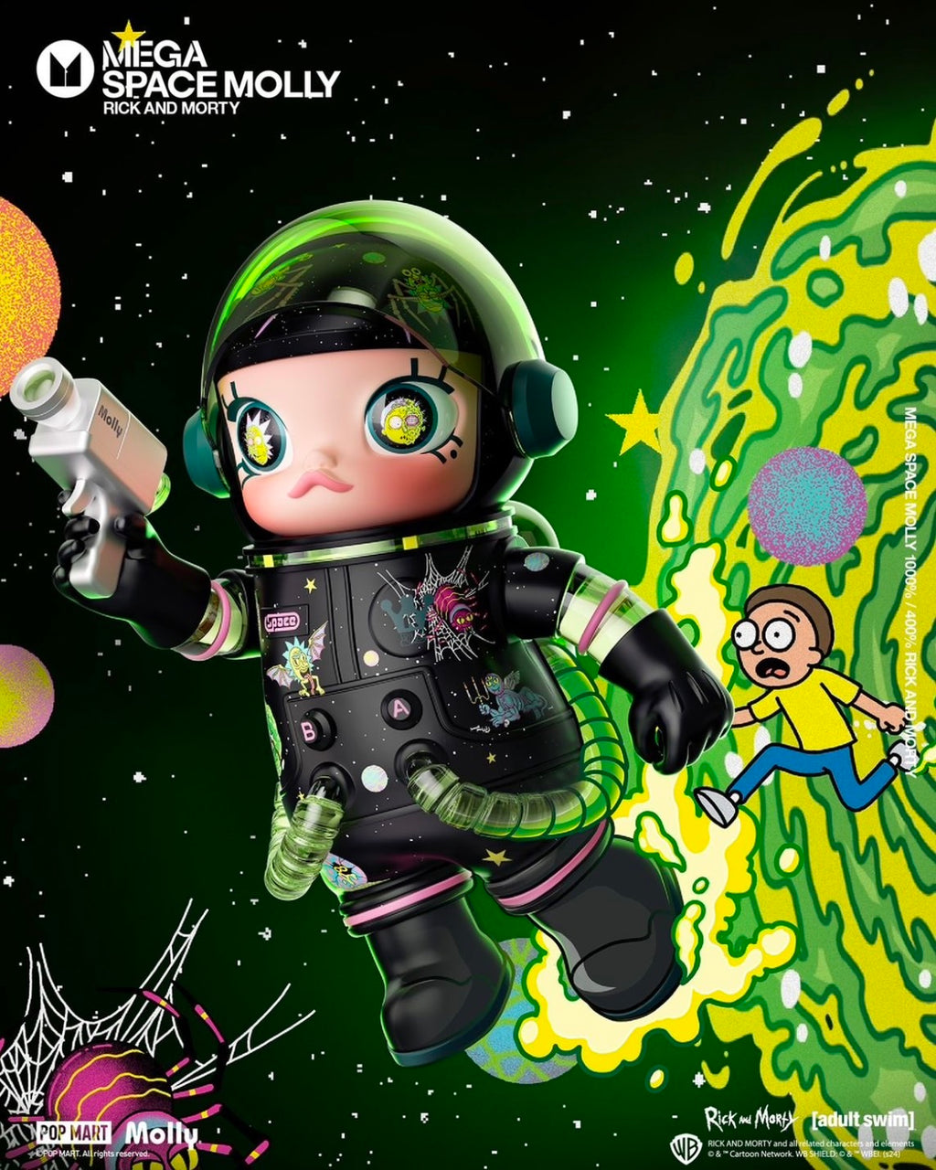 POPMART MEGA SPACE MOLLY 400% 1000% 瑞克和莫蒂 泡泡瑪特