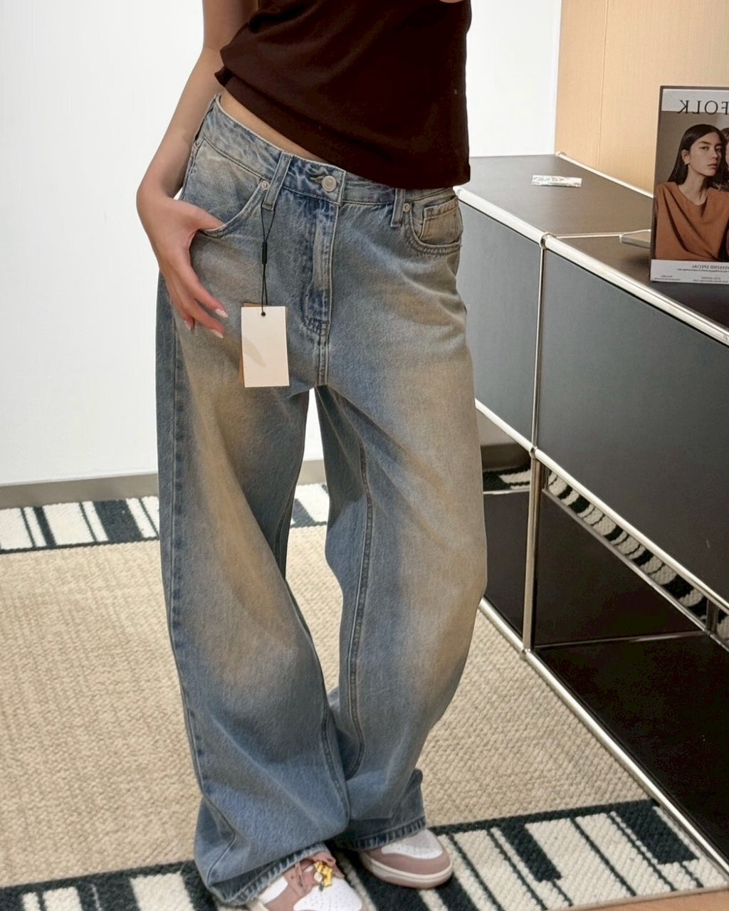 ROSÉ朴彩英同款 Levi's LOOSE BOOT 低腰 寬鬆靴型褒 油漬 水洗 微喇叭 牛仔褒
