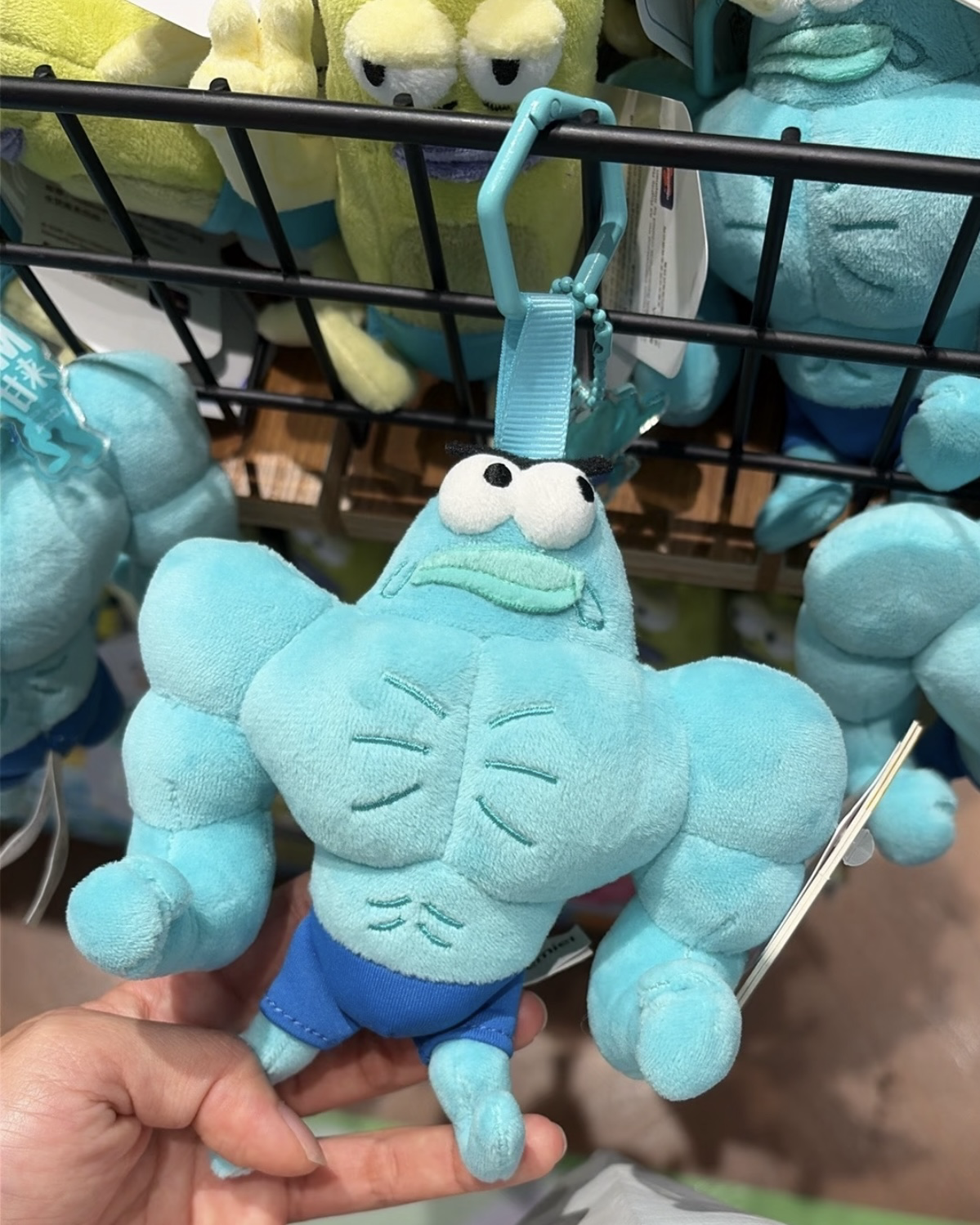 正版授權海綿寶寶 比奇堡 肌肉路人魚 苦GYM甘來 毛絨吊飾 挂件