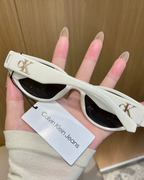 CALVIN KLEIN 墨鏡 太陽眼鏡 方框 貓眼 CK 黑色 米白色