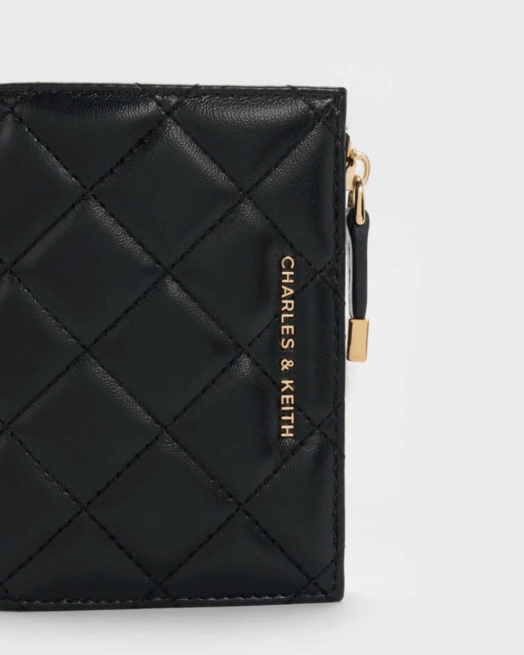 CHARLES & KEITH 小CK Alva 菱格紋 綎縫 拉鏈 短夾 錢包 CK6-10770729