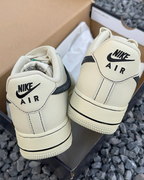 NIKE AIR FORCE 1 LOW 椰奶 米色 黑色 縫線 黑勾 復古 休閑鞋 HQ2037-200