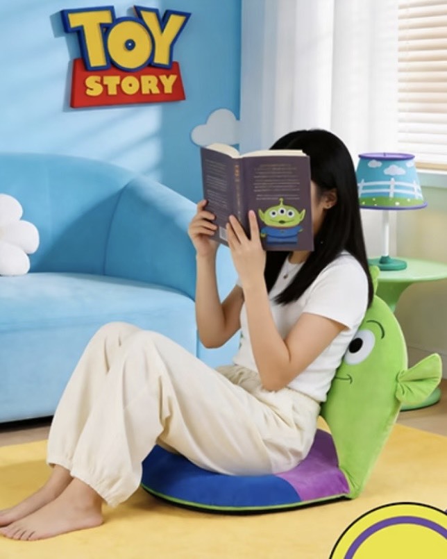 正版授權Toy story 玩具總動員 摺疊坐墊 懶人 三眼怪 抱抱龍 靠背 迪士尼