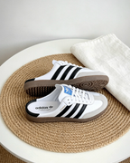 Adidas Samba OG Mule 經典麼皮焦糖底穆勒鞋半拖懶人鞋白色黑色 LB3814 LB3815