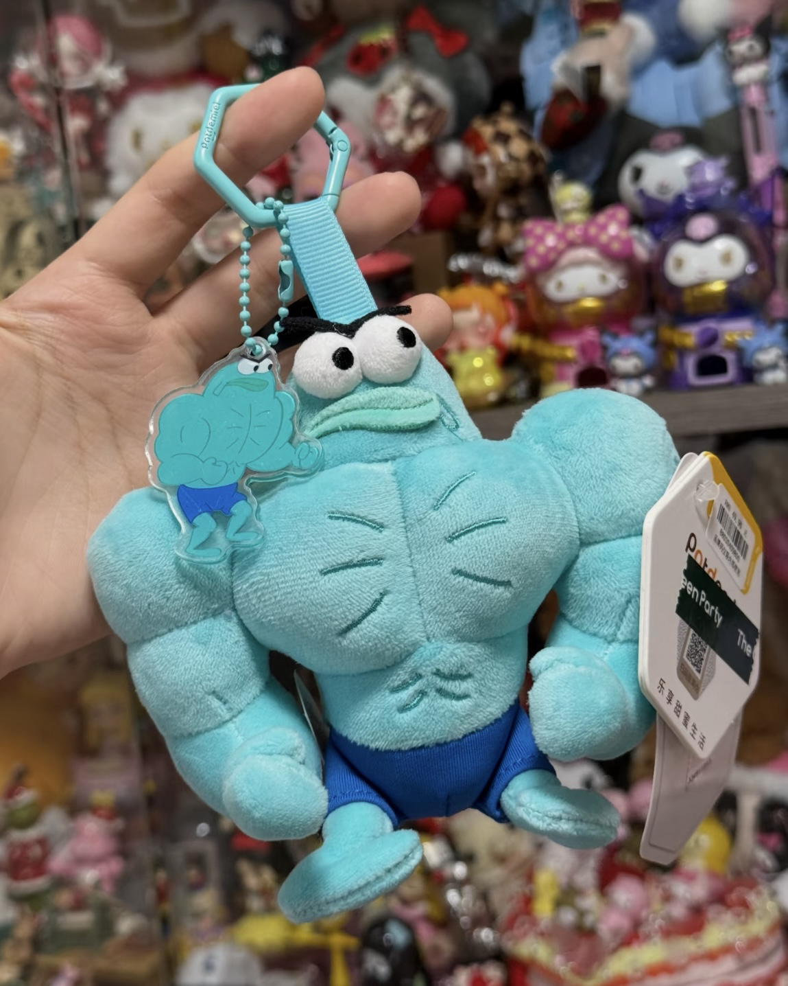 正版授權海綿寶寶 比奇堡 肌肉路人魚 苦GYM甘來 毛絨吊飾 挂件