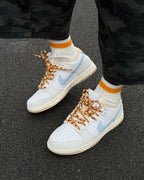 NIKE DUNK LOW RETRO SE STYLE 米白藍 編織 麻皮 皮革 男鞋 IW2016-141