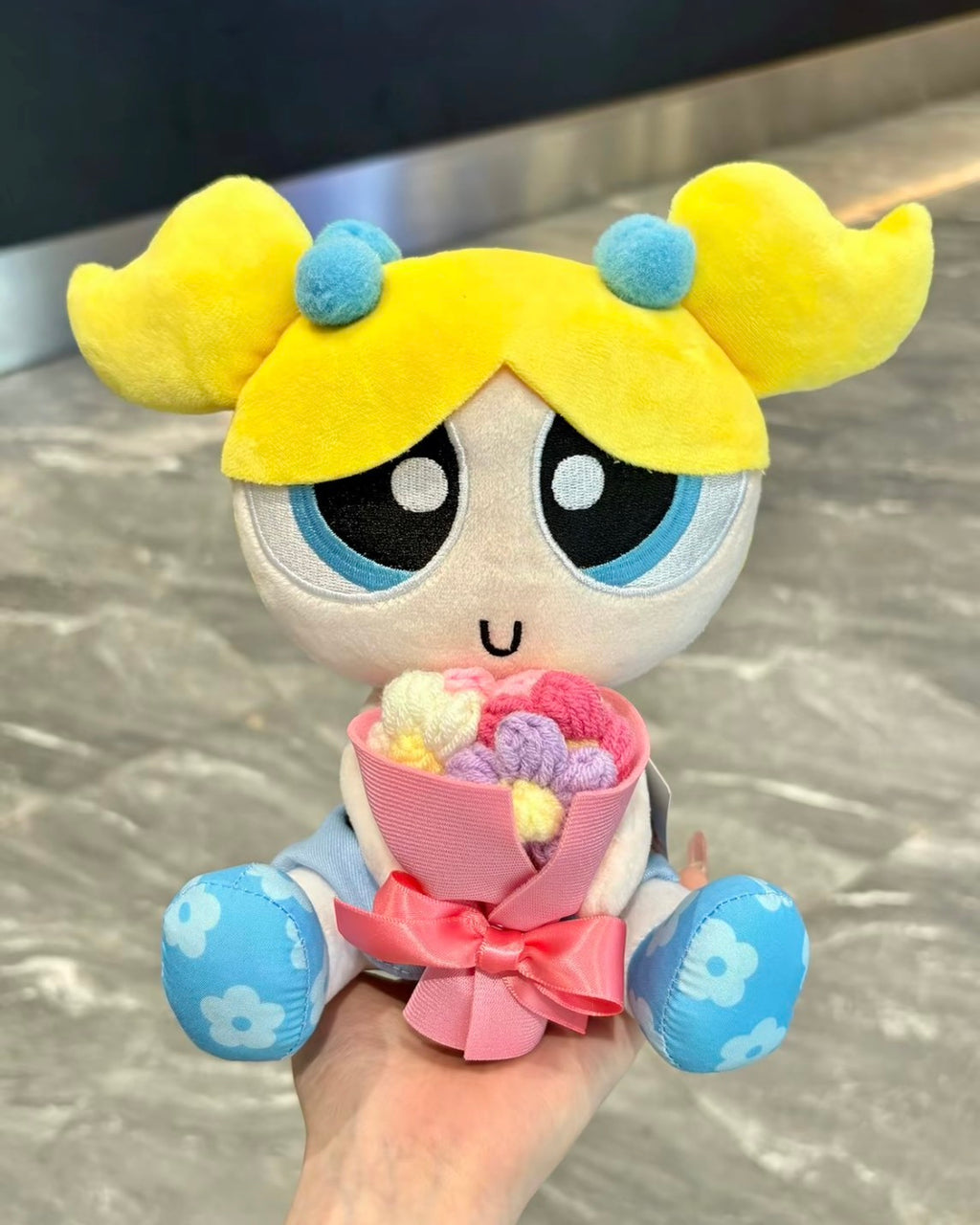 正版授權飛天小女警 手捧花 毛絨公仔 禮盒 附星星燈