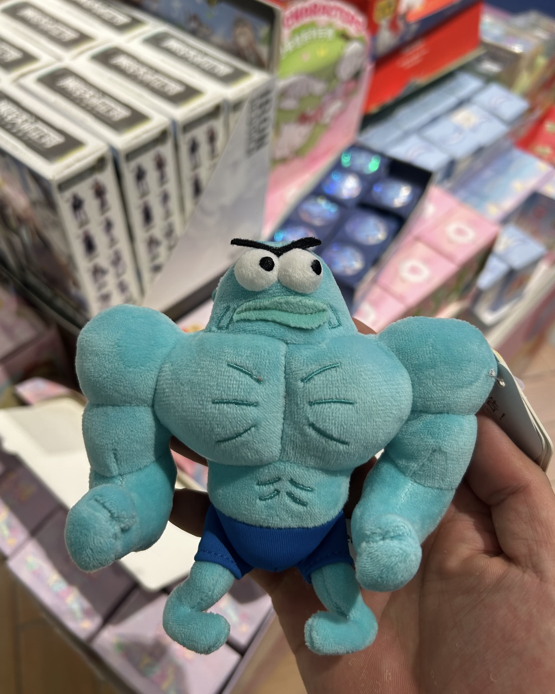 正版授權海綿寶寶 比奇堡 肌肉路人魚 苦GYM甘來 毛絨吊飾 挂件