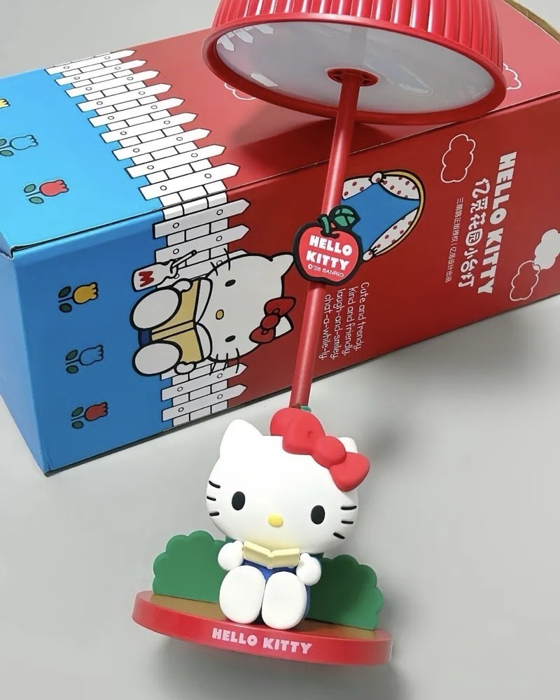 正版授權 SANRIO 三麗鷗 HELLO KITTY花園小台燈 三檔亮度 可調節 小夜燈 禮盒組