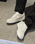 NIKE AIR FORCE 1 '07 LV8 灰白 復古 麻皮 果凍 立體勾勾 男鞋 IU7592-078