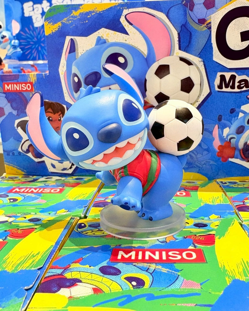 正版授權 MINISO x 迪士尼 史迪奇 Goal!場上見系列 盲盒 公仔