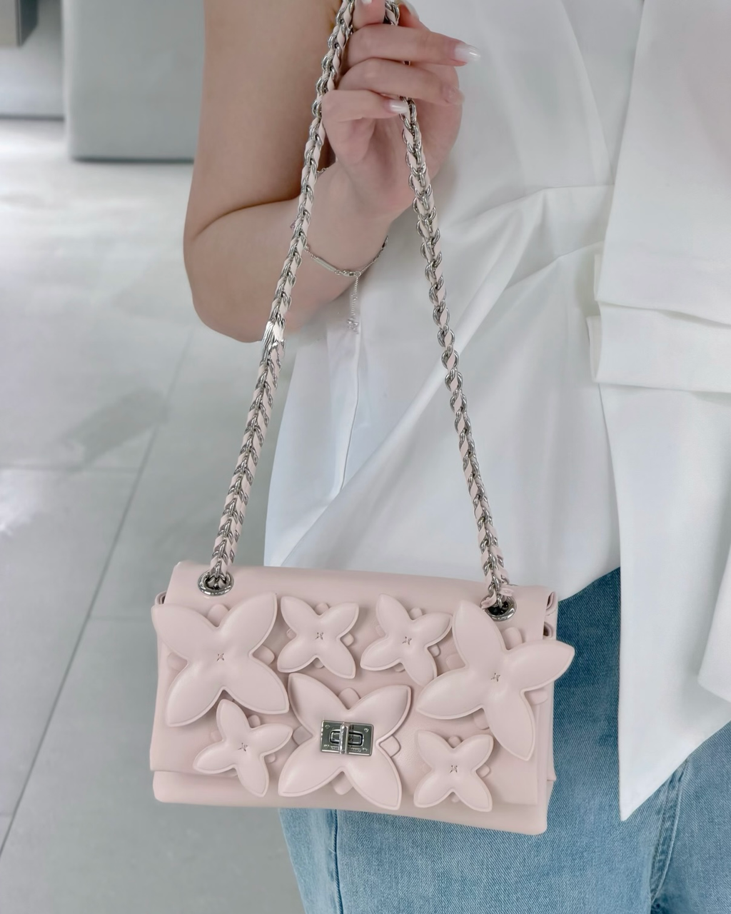 CHARLES & KEITH 小CK 七夕限定禮盒粉色花朵包肩背包手鏈戒指 CK17-20271828-A