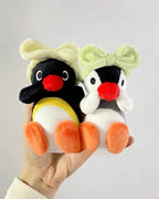 正版授權 韓國限定 PINGU 企鵝家族 髮帶造型 鑰匙圈 吊飾