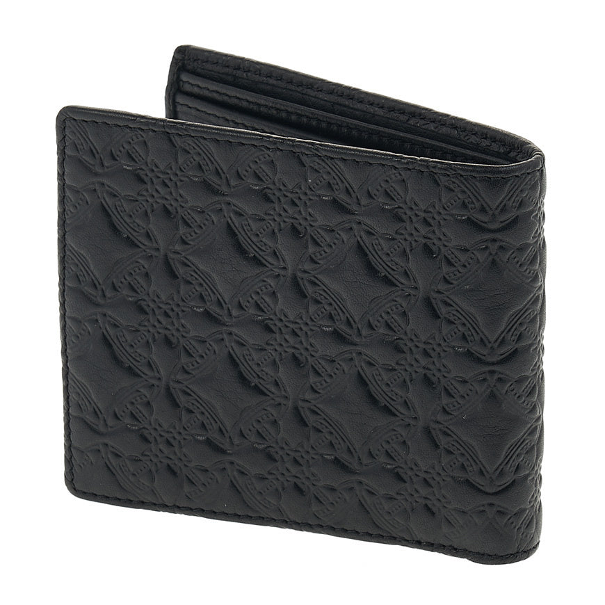 Vivienne Westwood Viv Embossed 浮雕 黑色 短夾 皮夾 土星 西太后 薇薇安
