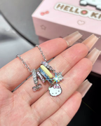 正版授權 SANRIO HELLO KITTY 多巴胺色系 925銀 項鏈 三麗鷗