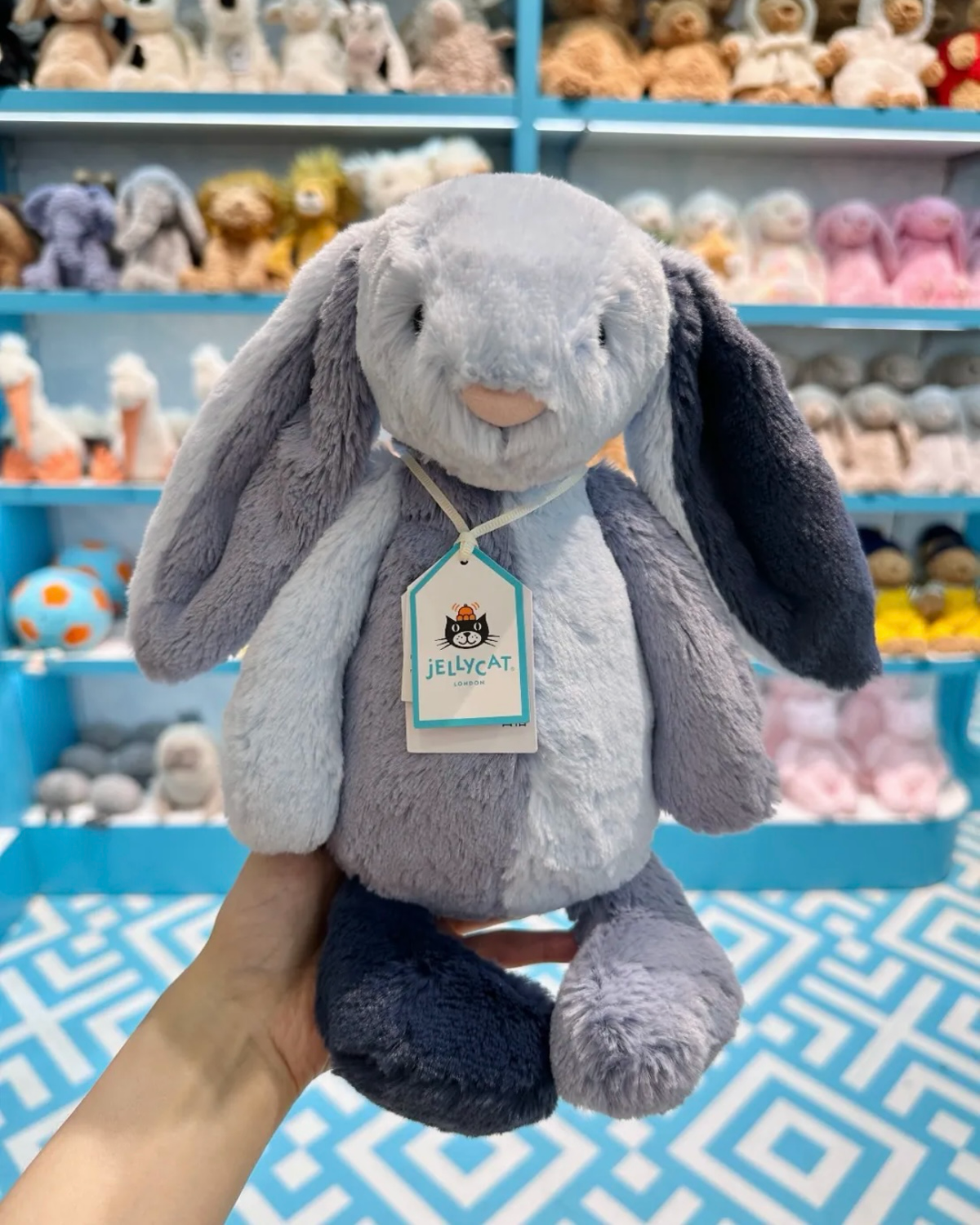 JELLYCAT Puddlesea Bunny 霧灰藍紫 拼接 邦尼兔 毛絨 玩偶 娃娃