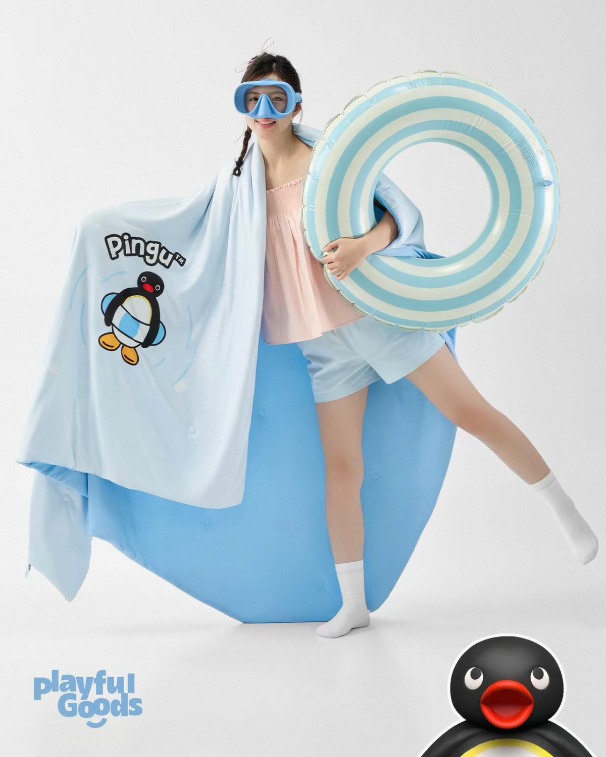 正版授權PINGU 企鵝家族 涼感棉被 親膚 涼被 可機洗