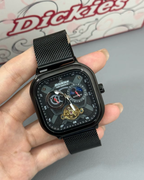 Dickies 日月星象 機械錘 手錶 鏤空 鋼錶帶 銀色 黑色 CL-579