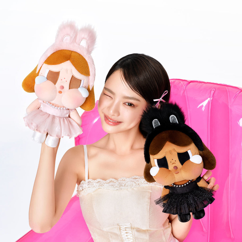 POPMART 泡泡瑪特 CRYBABY SHINY SHINY 系列 毛絨娃娃 粉/黑