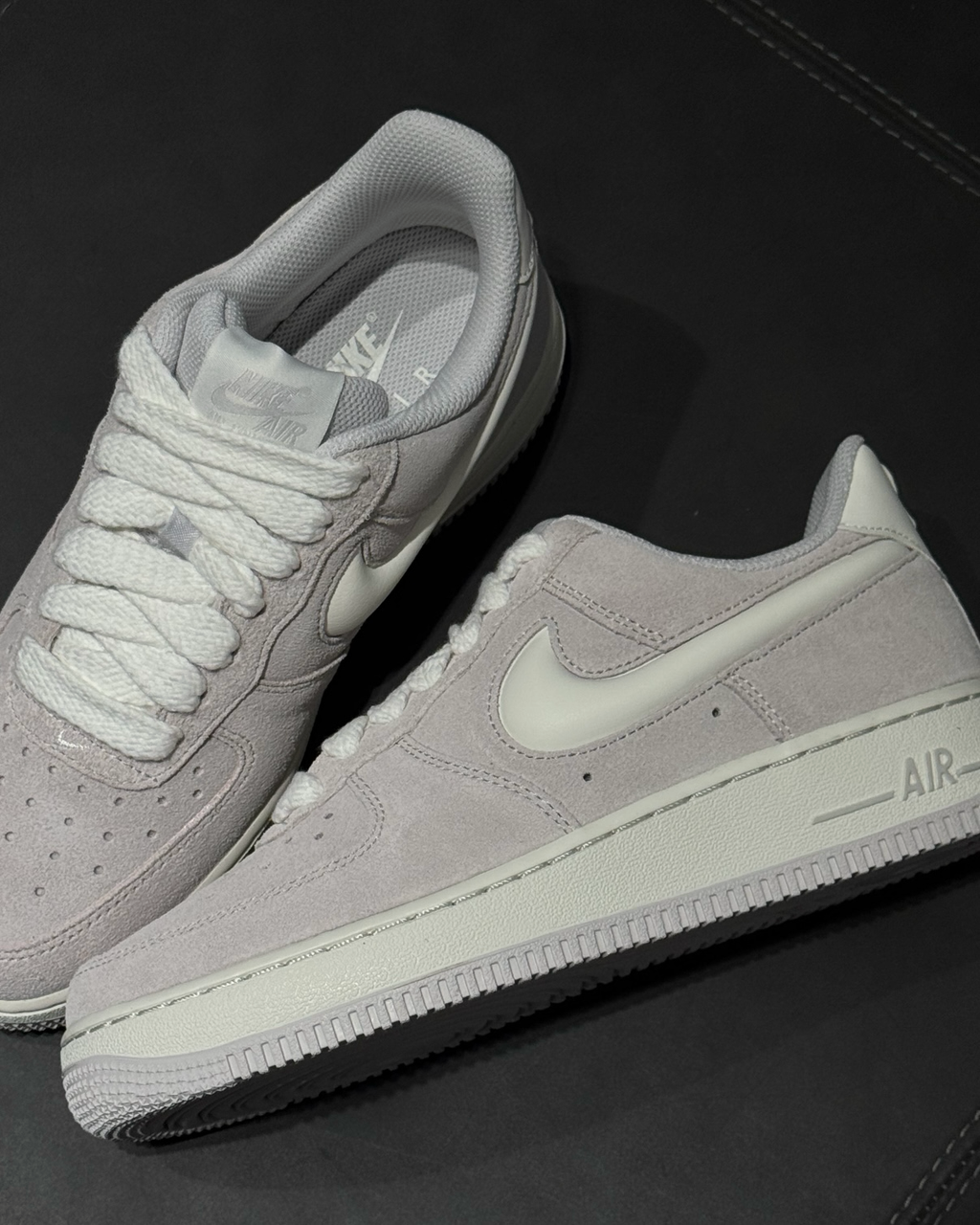 NIKE AIR FORCE 1 '07 LV8 灰白 復古 麻皮 果凍 立體勾勾 男鞋 IU7592-078