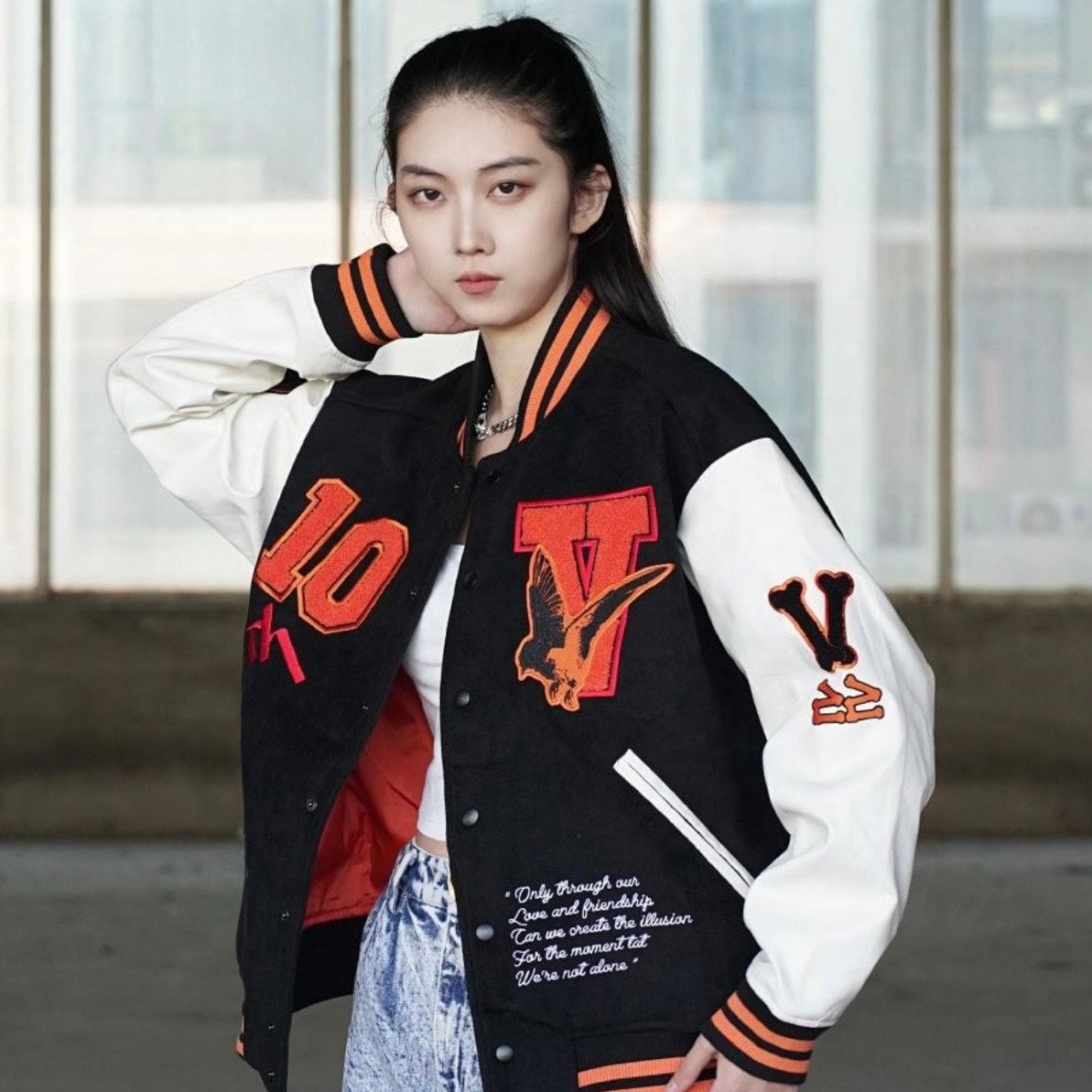 VLONE 棒球外套 黑橘色 VLBJ22001（現貨）