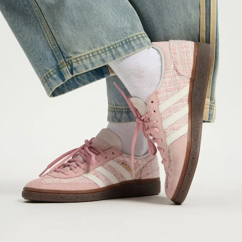 adidas HANDBALL SPEZIAL 麂皮粉 格紋小香風 JR4503