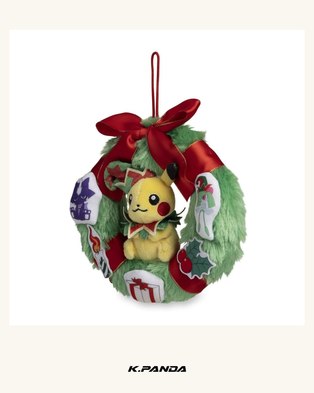 Pokémon 節慶工坊皮卡丘花圈掛飾 6¾ 吋｜Pokémon Center 官方商品圖 1