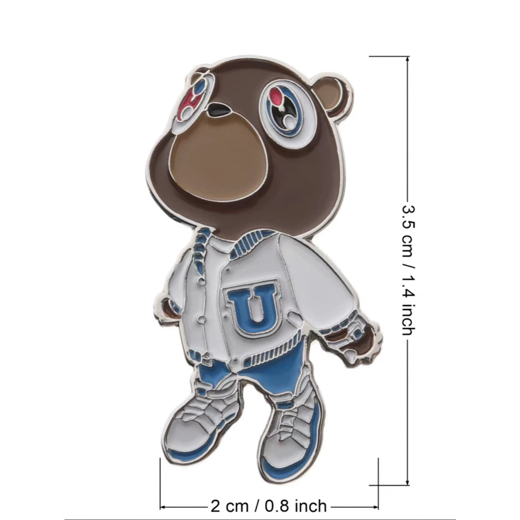 Kanye West Graduation Bear Dropout 肯爺 不鏽鋼胸針徽章
