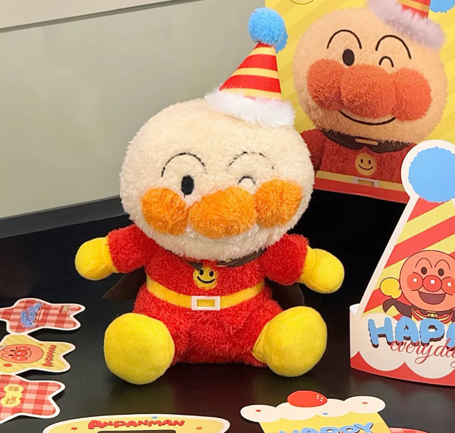 ANPANMAN 麵包超人 聲控錄音 生日快樂 毛絨娃娃