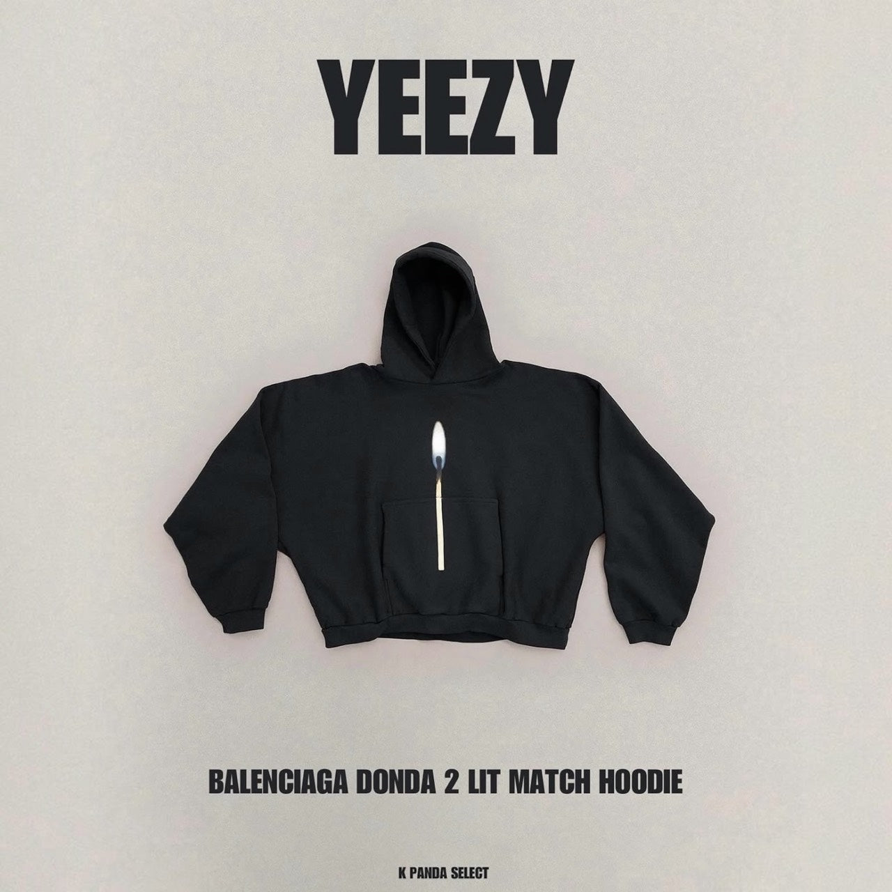 YEEZY X BALENCIAGA DONDA2蠟燭 帽T 巴黎世家 黑色 820382505（現貨）