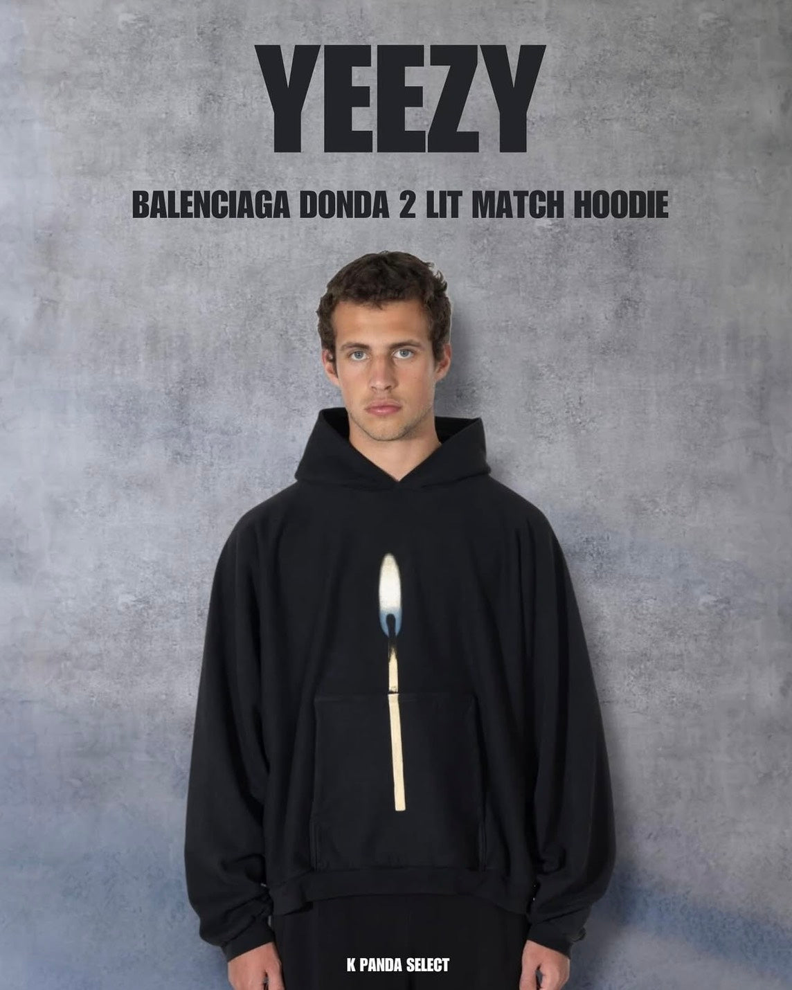 YEEZY X BALENCIAGA DONDA2蠟燭 帽T 巴黎世家 黑色 820382505（現貨）
