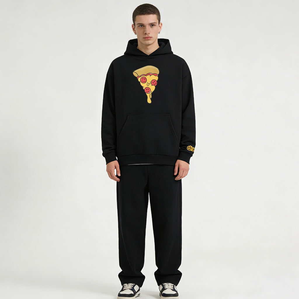 DREW HOODIE 帽T PIZZA 黑色 DH-HJ2520-PZBL（現貨）